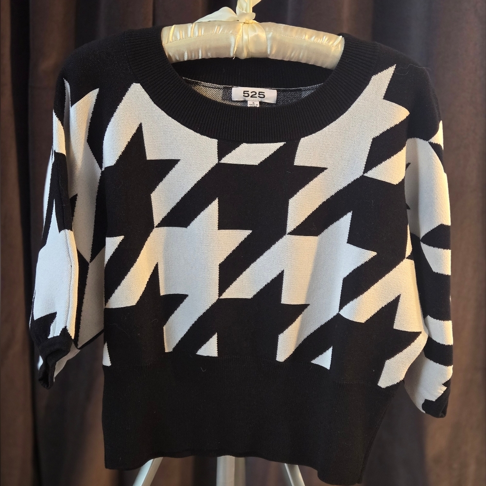Black and White Knit Sweater